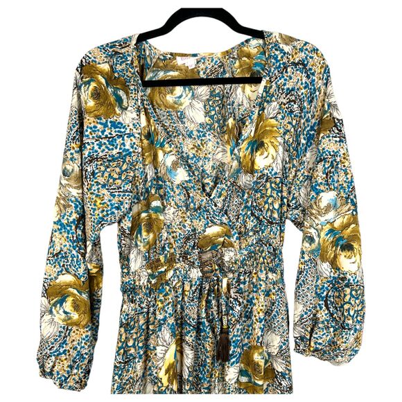 Boemo Tiered Prairie Cottage Boho Maxi Dress Size Medium Petite - Picture 6 of 8